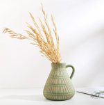 Vase céramique grec antique vert 15 cm