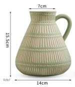 Vase céramique de 15 cm au design antique et vert