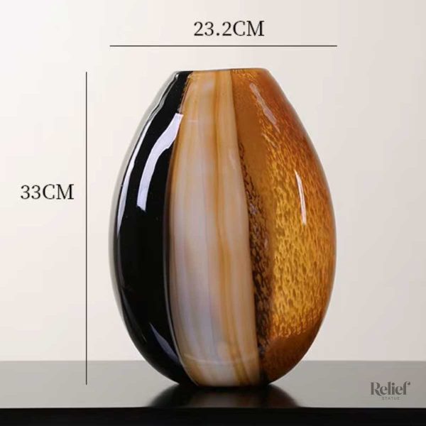 Sculpture en verre, vase 33 cm au style raffiné