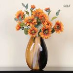 Vase design en verre, 33 cm, parfait pour fleurs