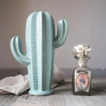Vase décoratif cactus céramique, style contemporain et chic