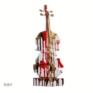 Sculpture décorative violoncelle, style contemporain unique