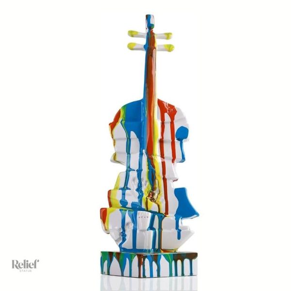 Art actuel, violoncelle stylisé en sculpture moderne